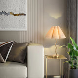 Gold Modern Table Lamp, Scalloped Pleated Desk Lamps Wavy Lamp for Bedside