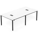 95 x 48 Large Conference Table with Metal Frame and Cable Management for Meetings