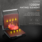 Yabano Panini Press Grill, Gourmet Sandwich Maker, Electric Indoor Grill