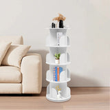 4 Tier Rotating Bookshelf 360° Spinning Display Rack with Wheels
