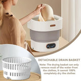 Portable 16L Mini Washing Machine with Spin Basket Foldable Laundry Machine for Underwear Socks