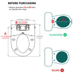 AQUATIZ Smart Bidet Clip-On Toilet Seat, Electric Bidet for Existing Toilet with Warm Water,Drye