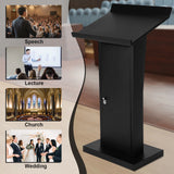 Office Reception Table Multi-Purpose Heavy Duty Metal Lecterns Large Capacity Metal Podium Speaking Desk