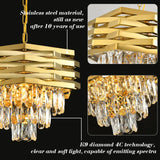 Modern Crystal Chandelier Gold Round for Dining Room for Living Room Entryway