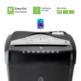 Secure 8-Sheet Cross-Cut Paper & Credit Card Shredder with 3.7-Gallon Bin