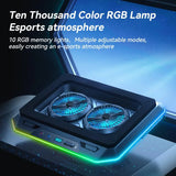 RGB Gaming Laptop Cooling Pad with Two Turbo Fan Rapid Cooling