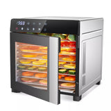 8-Tray Stainless Steel,600W with 4 Presets & Digital Timer for Jerky, Fruit, Herbs