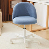 VINGLI White Modern Velvet Vanity Chair with Back - Silent Wheels Stylish Comfortable
