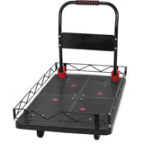 2 IN 1 Silent TPR Wheels Hand Trucks W/Steel Wire Fence Fold Pull Goods Cart