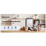 Small Portable Washing Machine for Apartment, RV, Dorm: White ABS Plastic, 10 lbs Capacity, Hot/Cold