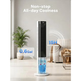 Portable evaporative air cooler for bedroom indoor use, plastic housing