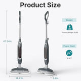 All-in-One Scrubbing Steam Mops for Floor Cleaning with Rotating Pads
