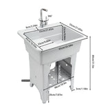 Freestanding Laundry Sink with Storage Shelf Multifunctional Utility Sink for Pet Bath