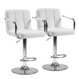 JHK Ergonomic Padded Armrests PU Leather Adjustable Swivel Office Chair Counter Height Thickened Seat Cushion