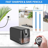 Heavy Duty Electric Pencil Sharpener, Auto Stop, Sharp Point, for 6-11mm Pencils