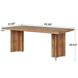 Tribesigns 63-inch Dining Table for 4-6, Farmhouse Kitchen Table with Large Tabletop