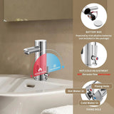 Motion Activated Sensor Hands Free Auto Off 1 Hole Commercial Infrared Brass Basin Faucet Adjustable Cold Hot Single Handl