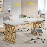 Tribesigns Modern Office Desk, 70.9" Wooden Computer Desk