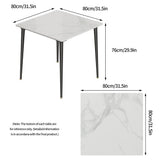 Mid-Century Slate Kitchen Dining Table with Sintered Stone Top and Metal Legs
