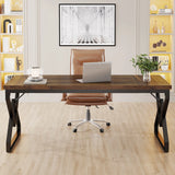 Tribesigns 63" Large Industrial Executive Desk with Extra Thickened Tabletop & Metal Frame