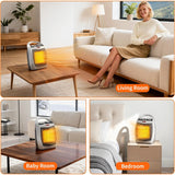 Portable Electric Space Heater for Office/Home - 1500W/750W Thermostat