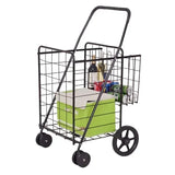 Jumbo Basket Folding Shopping Cart With Swiveling Wheels