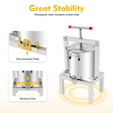 Stainless Steel Fruit Wine Press 10L, Manual Cider Juicer Crusher for Apple Grape Berry