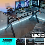 Two-Section Split Solid Wood Computer Gaming Desk  | Ergonomic Home Office