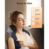 Cordless Neck and Shoulder Massager with Soothing Heat for Deep Relief: Upgraded 4D Shiatsu Deep Kneading Massage Therapy for B