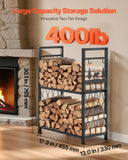 2-Tier Firewood Rack with 4Fireplace Tools 400lbs Capacity Heavy Duty Log Holder