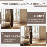 [Hot Sale!]Arched Full Length Mirror with Solid Wood Frame, 71x32
