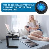 Laptop Table Stand and Lap Desk Adjustable Riser Portable with Mouse Pad