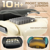 600LB Big Tall Executive Office Chair 5D Flip Arms Pocket Spring Lumbar Support High Back Cloth Desk Rubber Wheels
