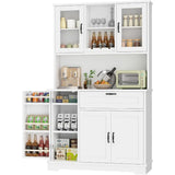 Shintenchi Kitchen Pantry Storage Cabinet Freestanding Buffet Cabinet with Microwave
