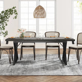 Tribesigns Dining Table for 6 People, 70.8-Inch Rectangular Wood Dining Table