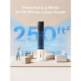 Portable evaporative air cooler for bedroom indoor use, plastic housing