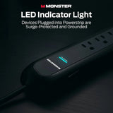 Surge Protector Power Strip 1200J, 6 Outlets 2 USB-A, 6FT Cord Fireproof MOV