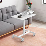 JHK Mobile Small Standing Desk Portable Computer Desk Laptop Height Adjustable Table Sitting Workstation Lockable Wheels