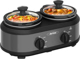 Dual Slow Cooker, Buffet Servers and Warmer with 2 Removable Ceramic Pots