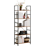 JHK 5 Tier Wooden Display Bookshelf Storage Standing Shelf Stable Frame Graduated Shelves for Organized Display