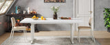 Tribesigns Dining Table for 4-6 People, 63-Inch Large Dinner Table with Heavy Duty Metal Frame, Modern Industrial Kitchen Table