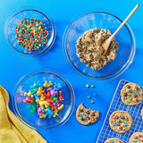 Glass Mixing Bowls Set for Prepping, Baking, Cooking, Microwave and Dishwasher Safe