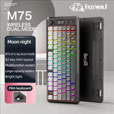 FREEWOLF M75 Wireless Keyboard, Bluetooth Dual-mode, PBT Gradient Ball Cap