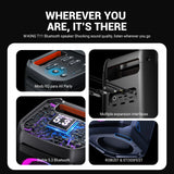 W-KING T11 100W RMS Bluetooth Speakers, IPX6 Waterproof, Wireless Deep Bass