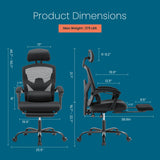 MCQ High Back Ergonomic Reclining Gaming Office Chair with Lumbar Support Pillow Mesh Swivel Rolling Rocking