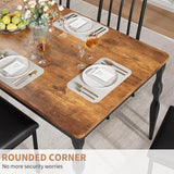 Rectangular Dining Table for 6, Farmhouse Kitchen Table, 2 m Long Wooden Dining Room Table