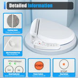 Electric Bidet Toilet Seat Smart Automatic Deodorization Elongated
