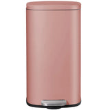 Trash Can, Stainless Steel Kitchen Garbage Can, Step Waste Bin with Hinged Lid