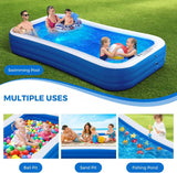 Inflatable Swimming Pool with Pool Lights, 130x72x22 Inches for Outdoor