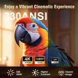 Android 11 WiFi6 BT5.4 Mini Outdoor Movie Projector with Air Mouse